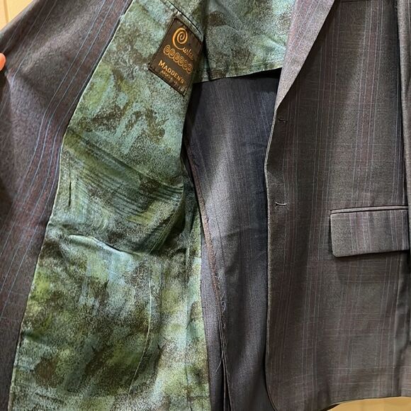 Madden’s Arcadia, LA Curly Men’s Sports Coat Blue Grey w Blue & Red Stripes - Picture 4 of 16